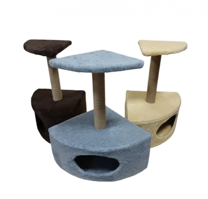 Дрярка Хатка кутова з лежанкою мала сизаль, 41х41х67 см